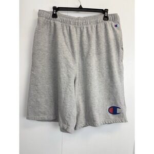 Champion Men's Big & Tall Grey Fleece Sweat‎ Shorts Pockets Logo Size 1XL C Logo